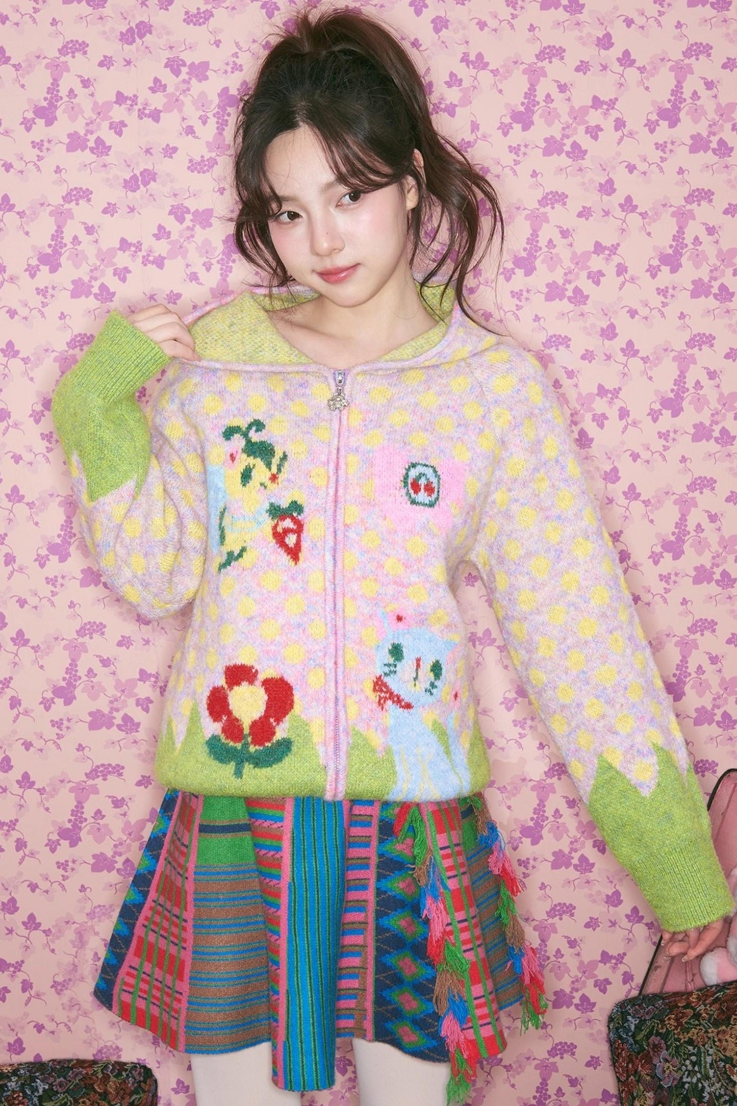 Colorful Ethnic Knitted Skirt