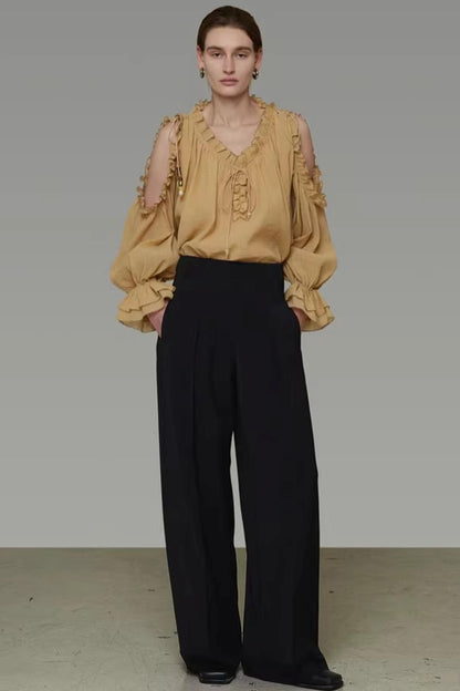 Lockeres Off-Shoulder-Shirt mit Rüschen