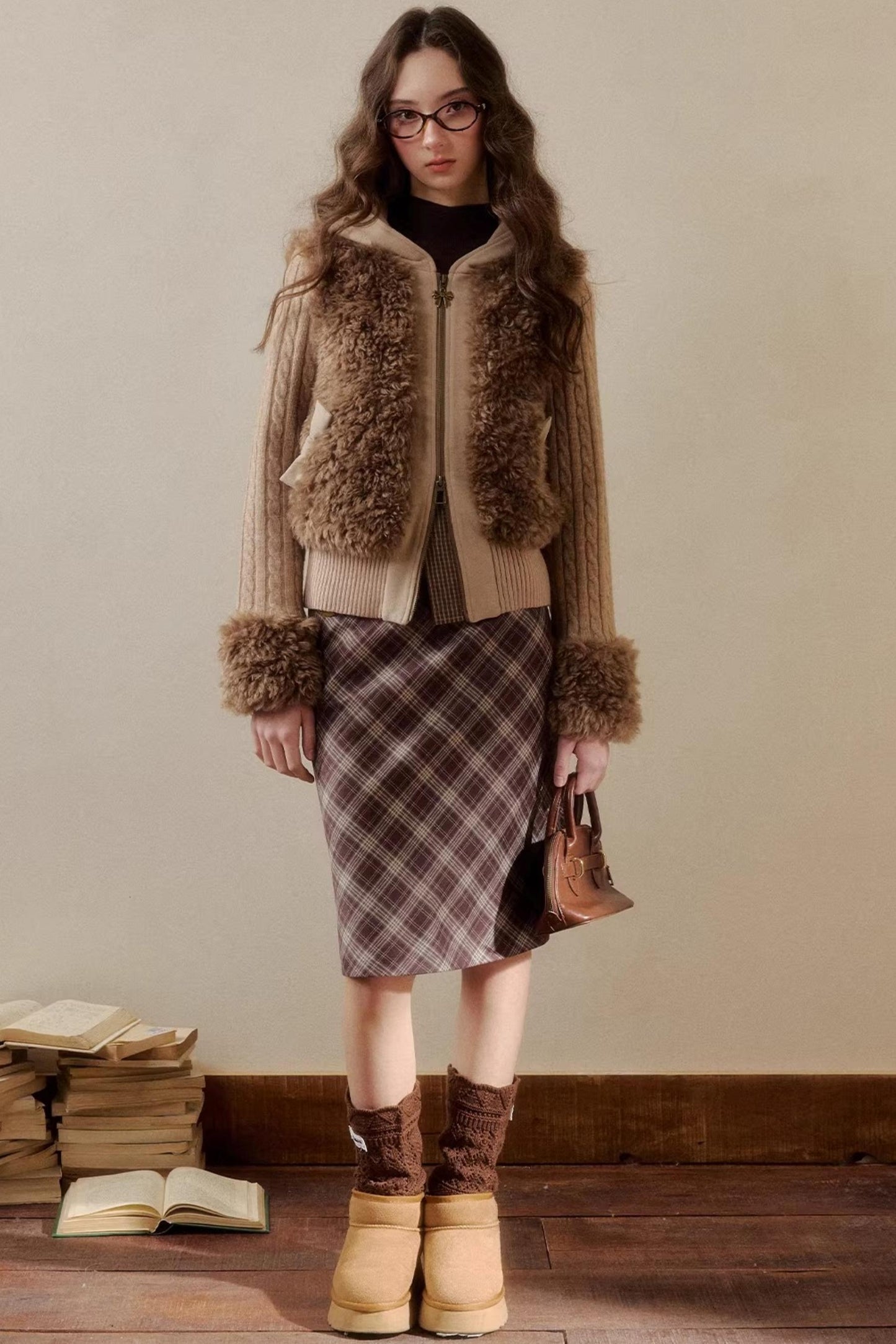 Eco-Friendly Fur Patchwork Jacket