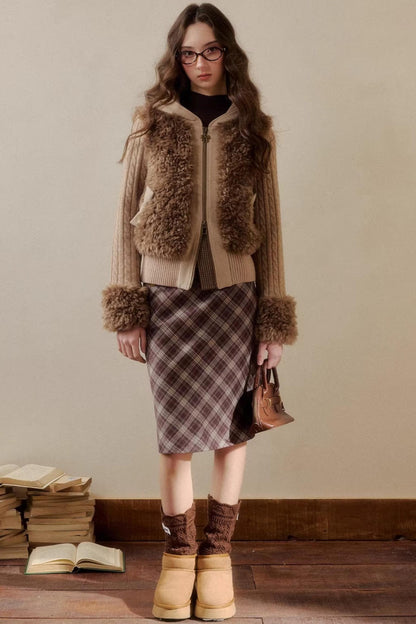 Eco-Friendly Fur Patchwork Jacket