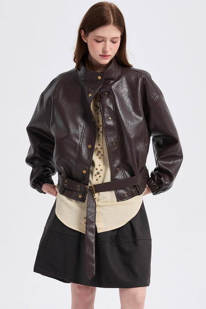 Vintage Gray Woolen High-Waisted Double Pocket Skirt