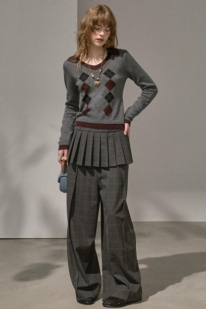 Slim V-Neck Warm Knitted Top