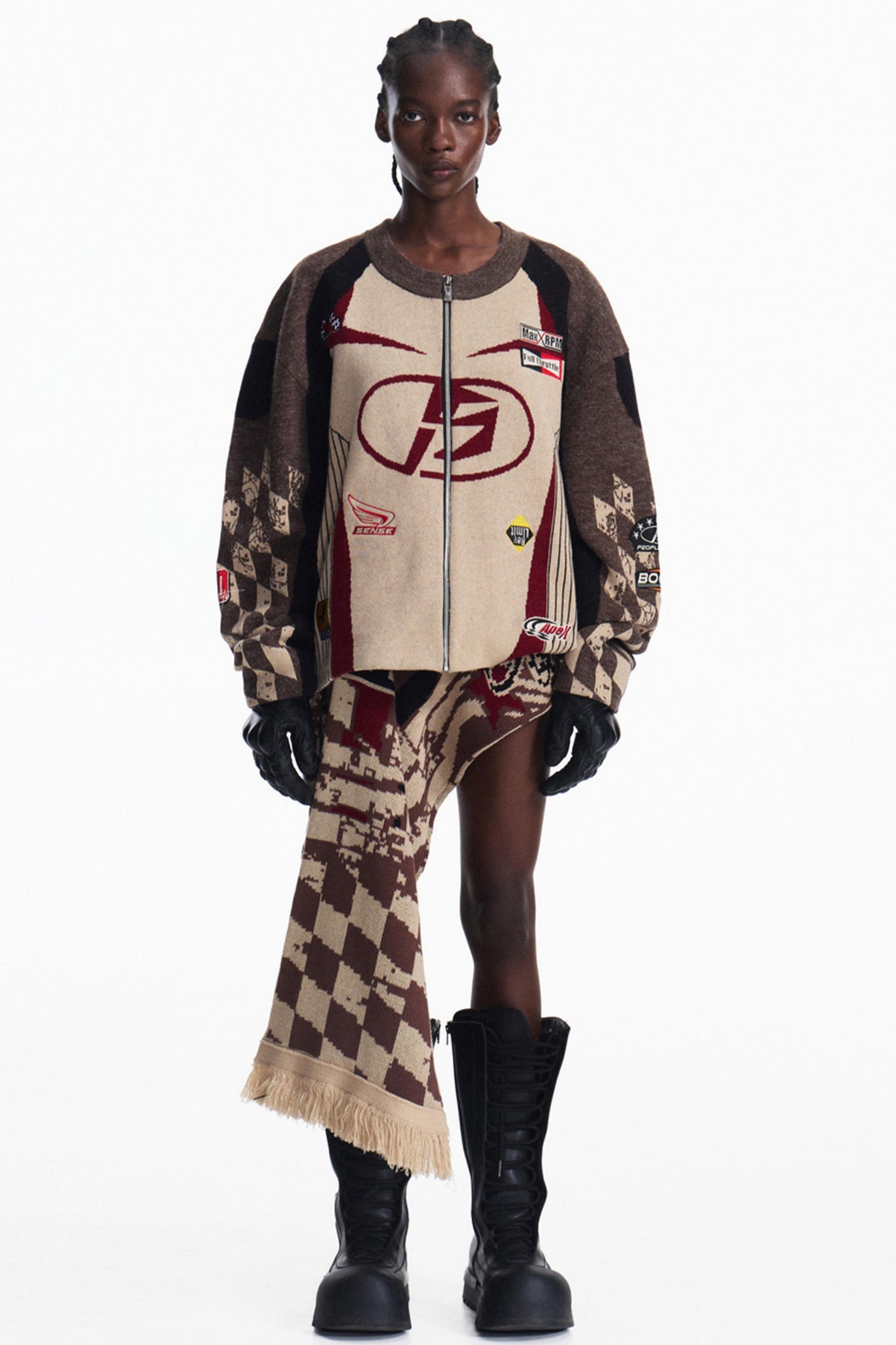 Racing Contrast Knit Top