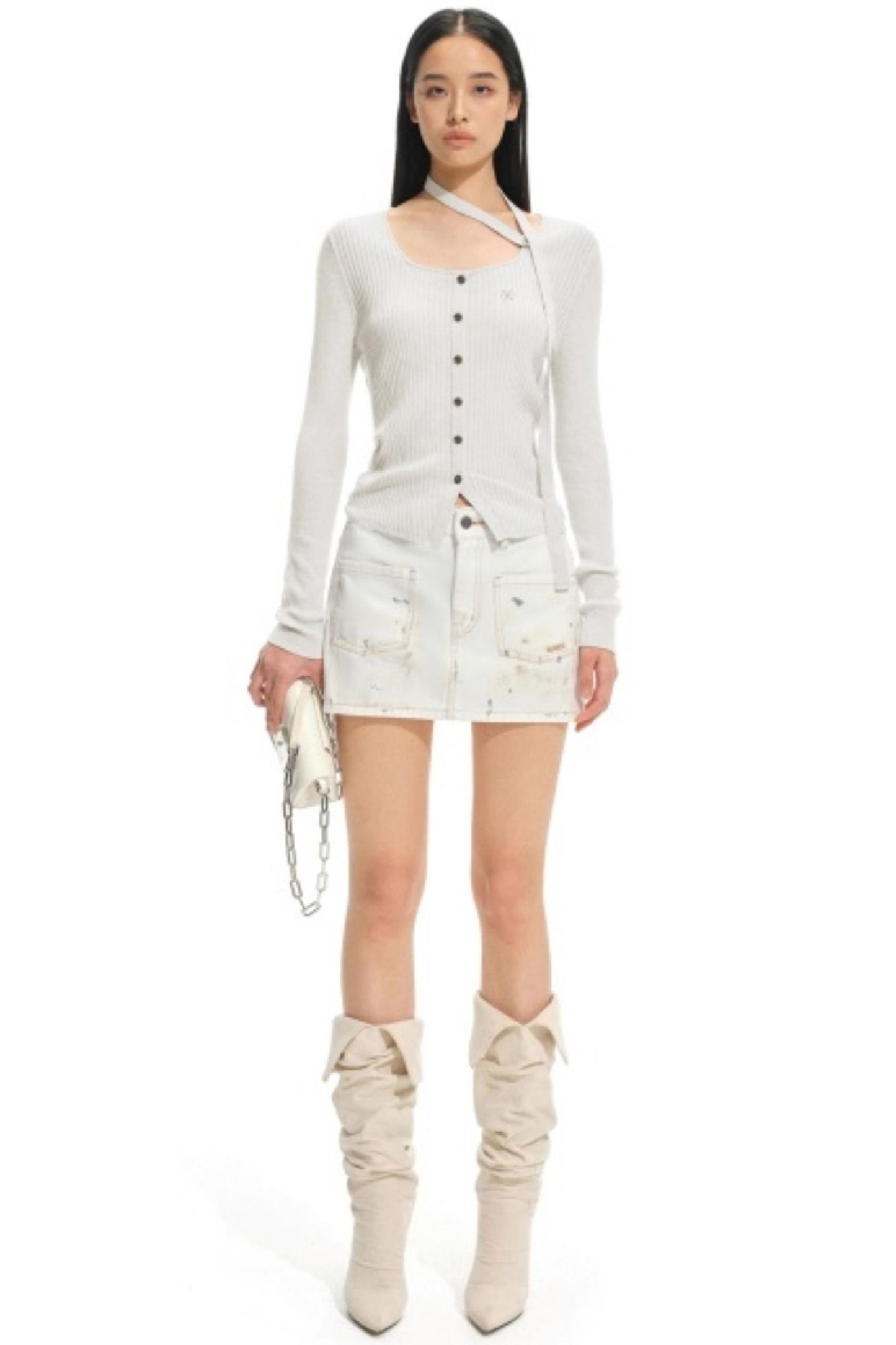 Knit Ribbed Stripe Cardigan