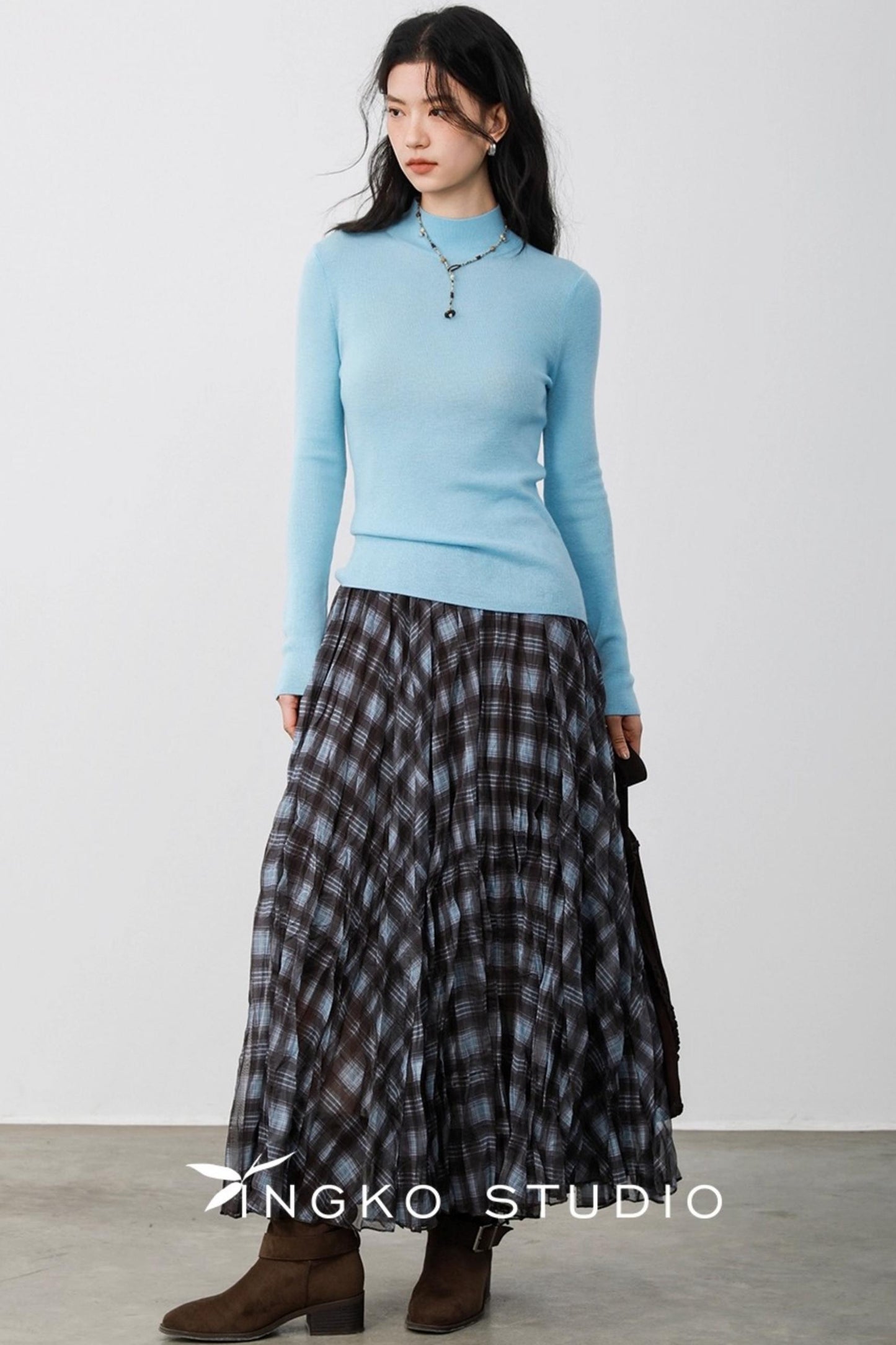 Light Blue Round Neck Sweater