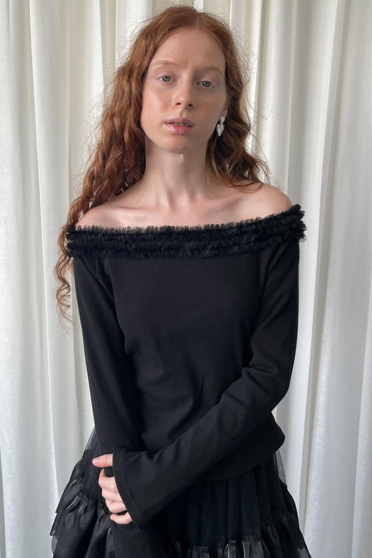 Black Lace Knitted Sweater