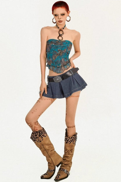 Cool Trendy Denim A-Line Skirt