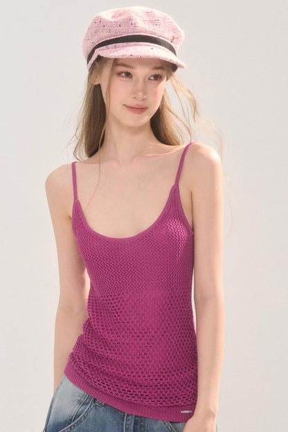 Solid Color U-Neck Knit Camisole