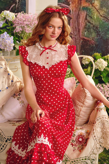 Dreamy Polka Dot Lace Dress