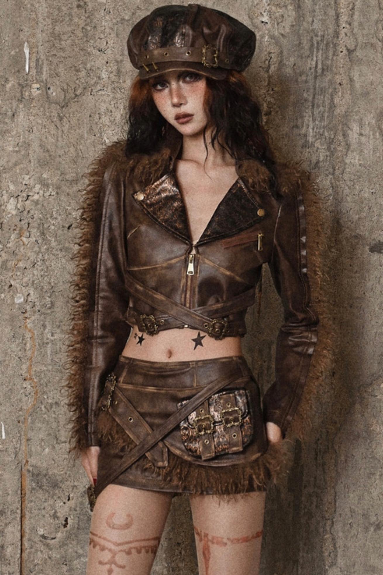 Halloween PU Leather Moto Jacket