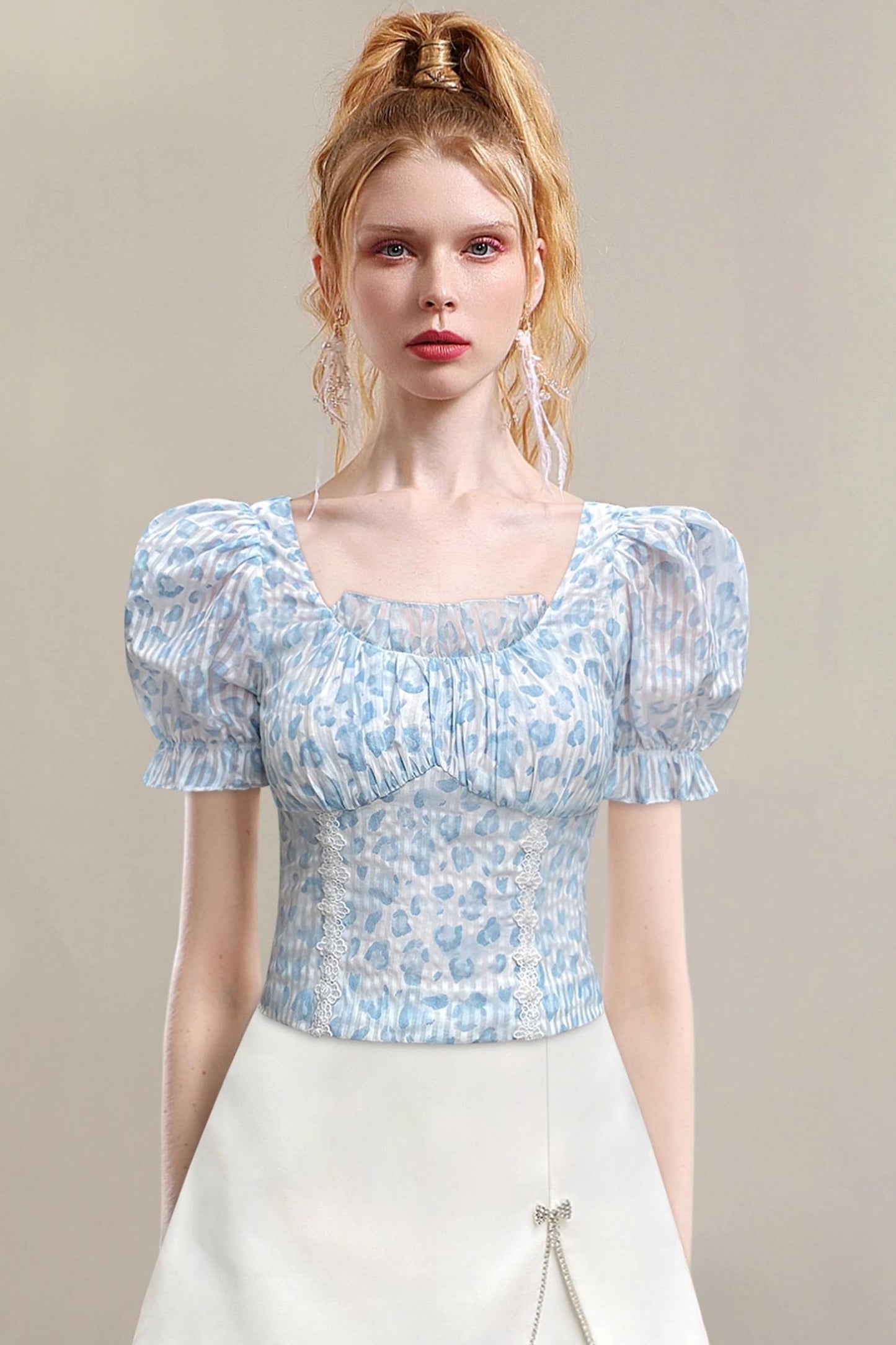 French Court Jacquard Top