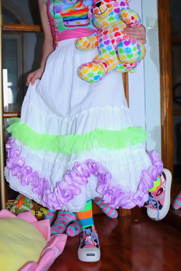 Y2K Lace-Up Puffy Skirt
