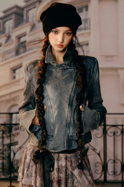 Vintage Süßes Denim-Jacke
