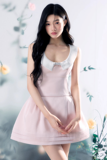 Pink Satin Vest Dress