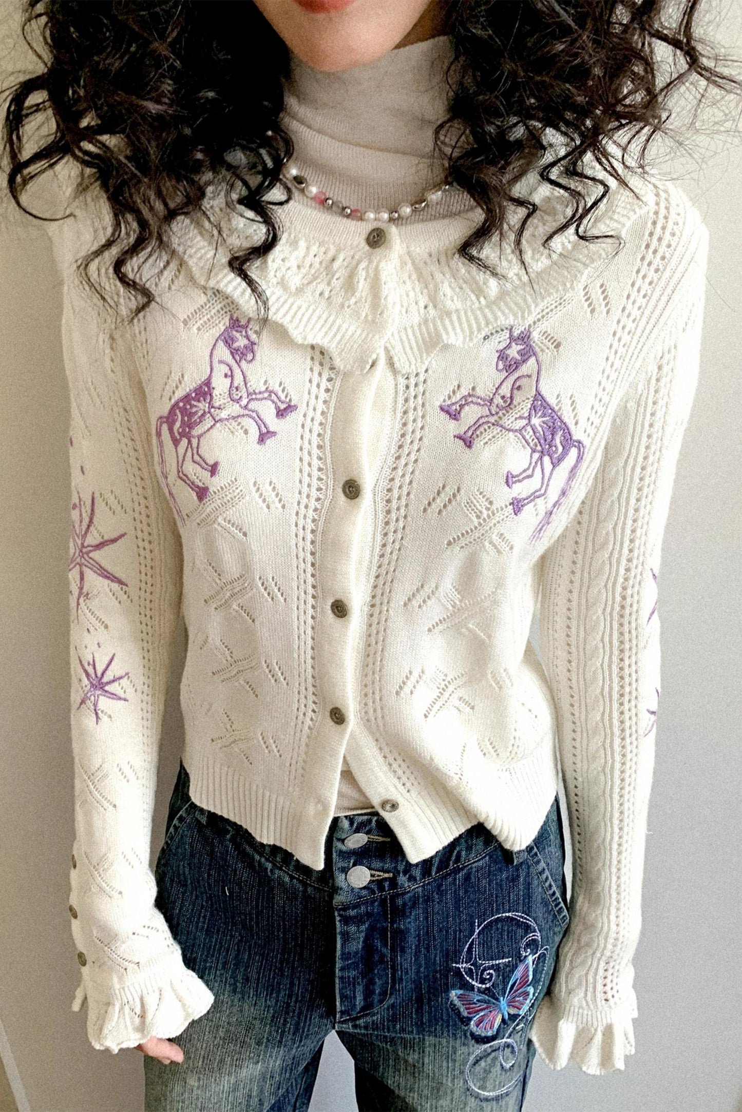 Romantic Ruffle Sweater Cardigan