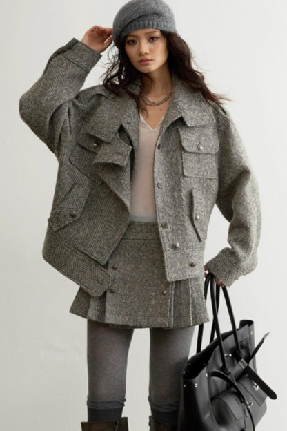 High-Tech Wool Herringbone Jacket Set-Up