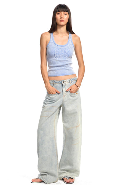 Textured Woolen U-Neck Tank Top