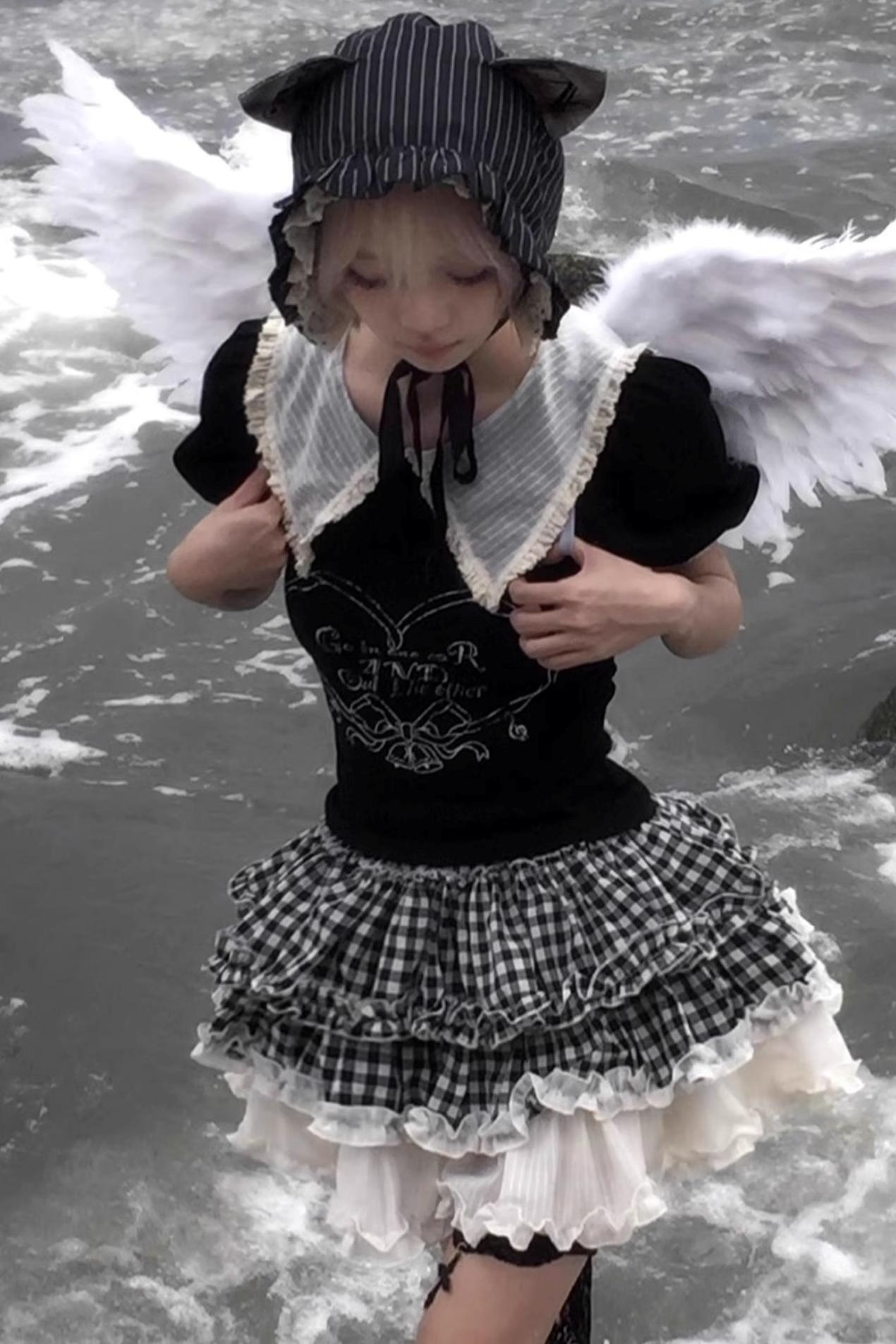 Striped Lace Nightcap