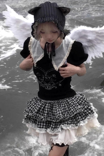 Striped Lace Nightcap