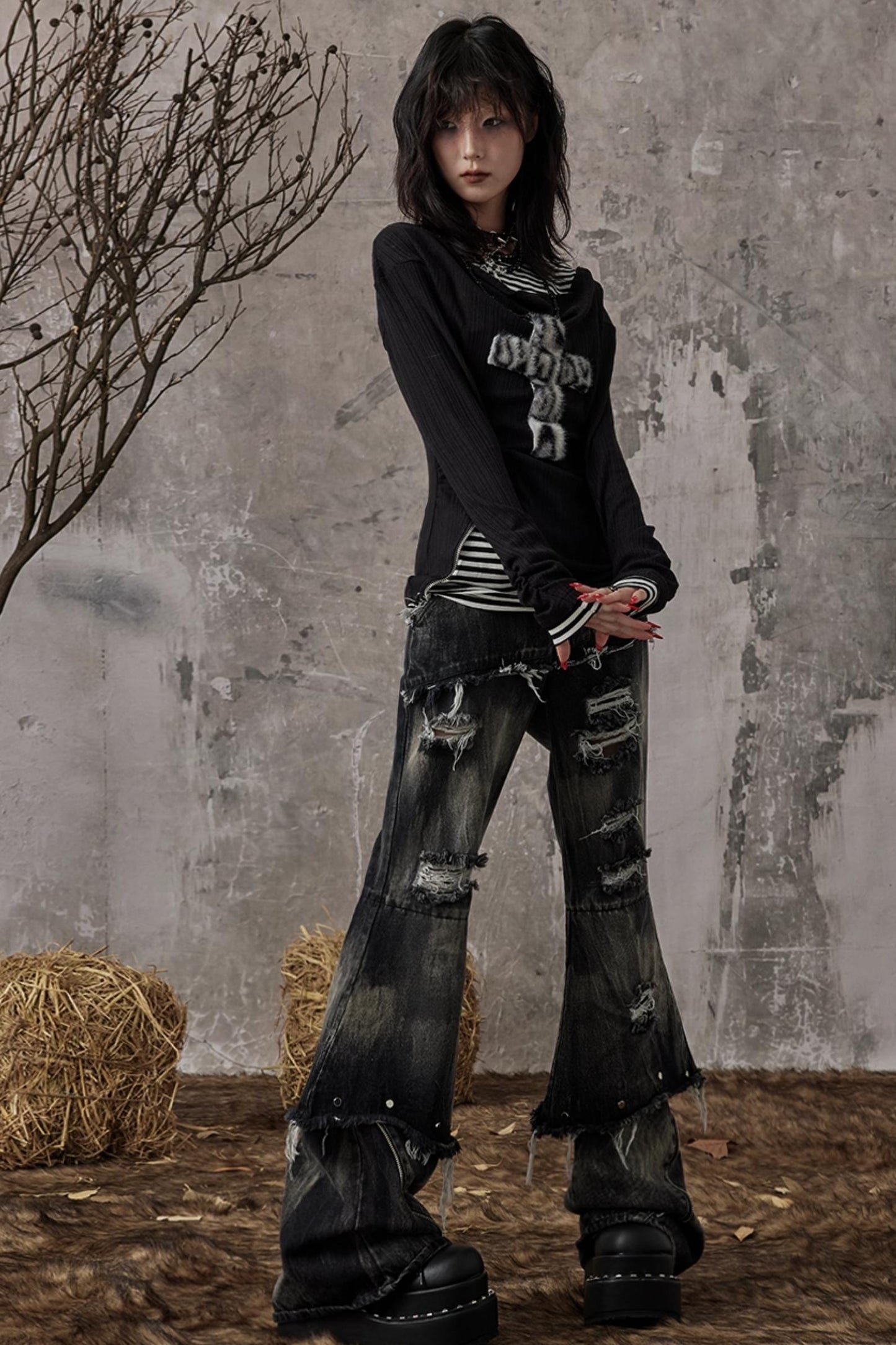 Vintage Punk Bootcut Jeans