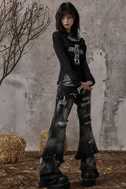 Vintage Punk Bootcut Jeans