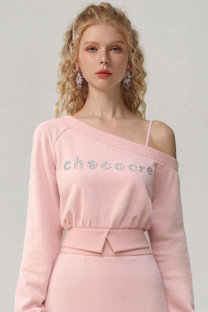 Pure Diamond Pink Top & Skirt Set