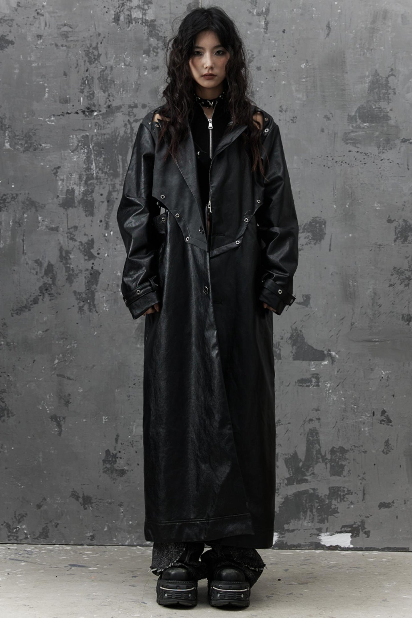 Dark Silhouette Leather Coat