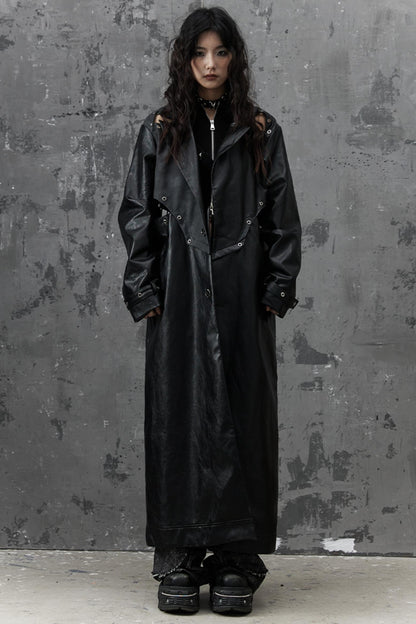 Dark Silhouette Leather Coat