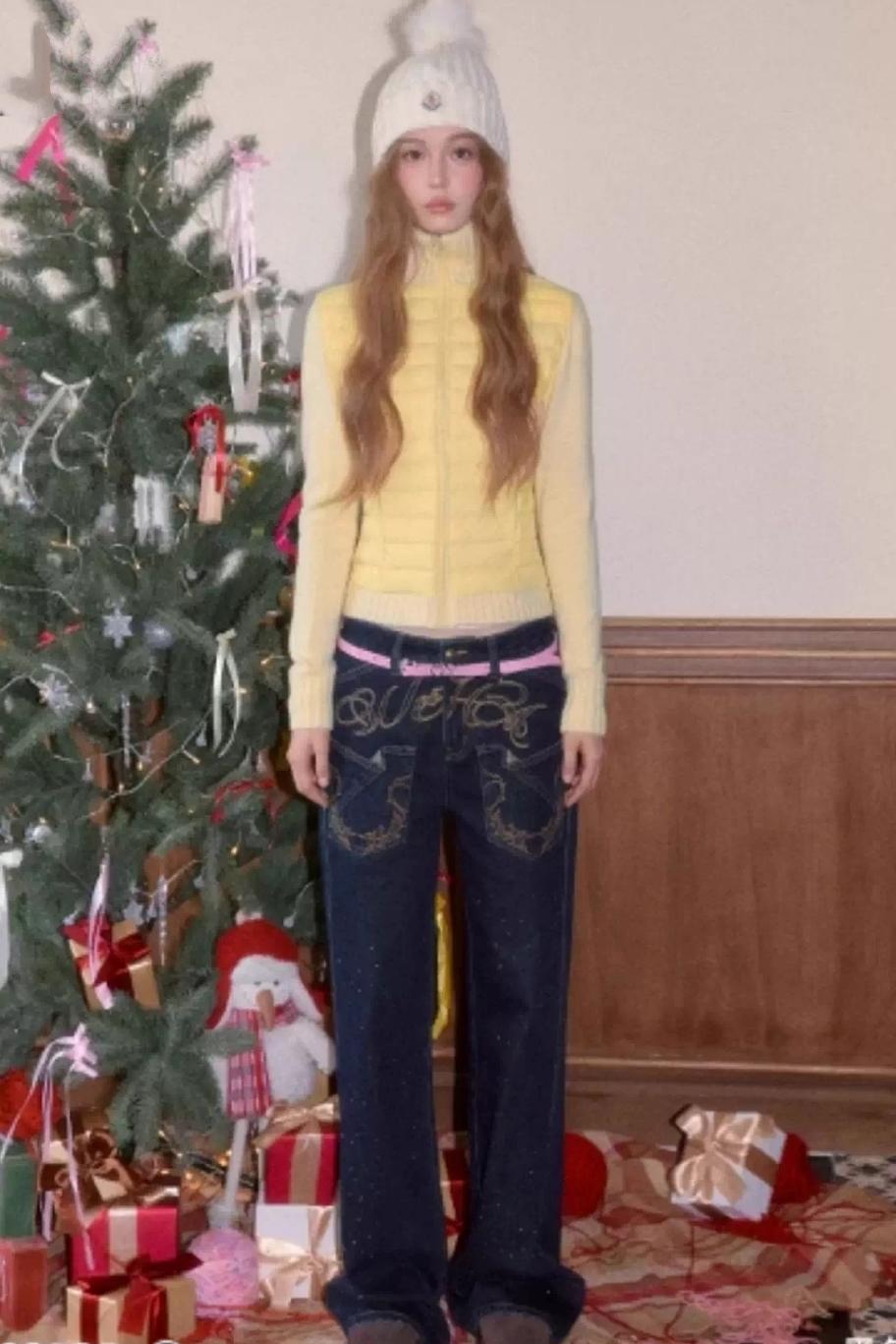 Vintage Embroidered Denim Pants