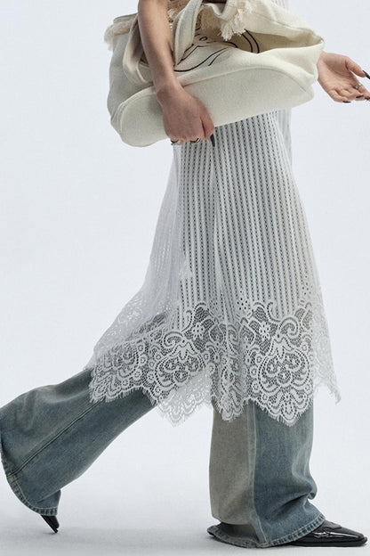 Lace Hem Layered Dress
