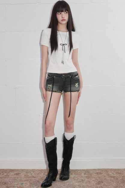 Solid Shoulder Hot Drill T-Shirt