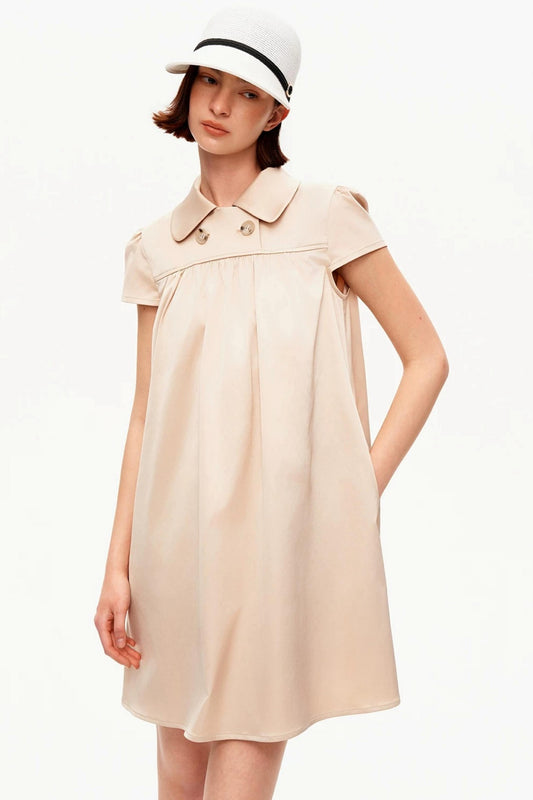 Lyocell-Kleid mit Bubikragen