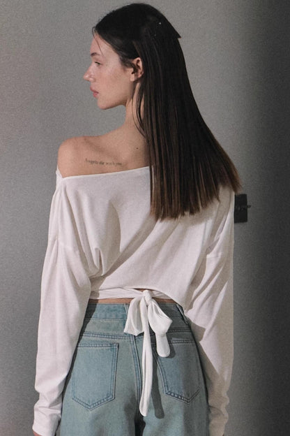 Slanted Shoulder T-shirt Top