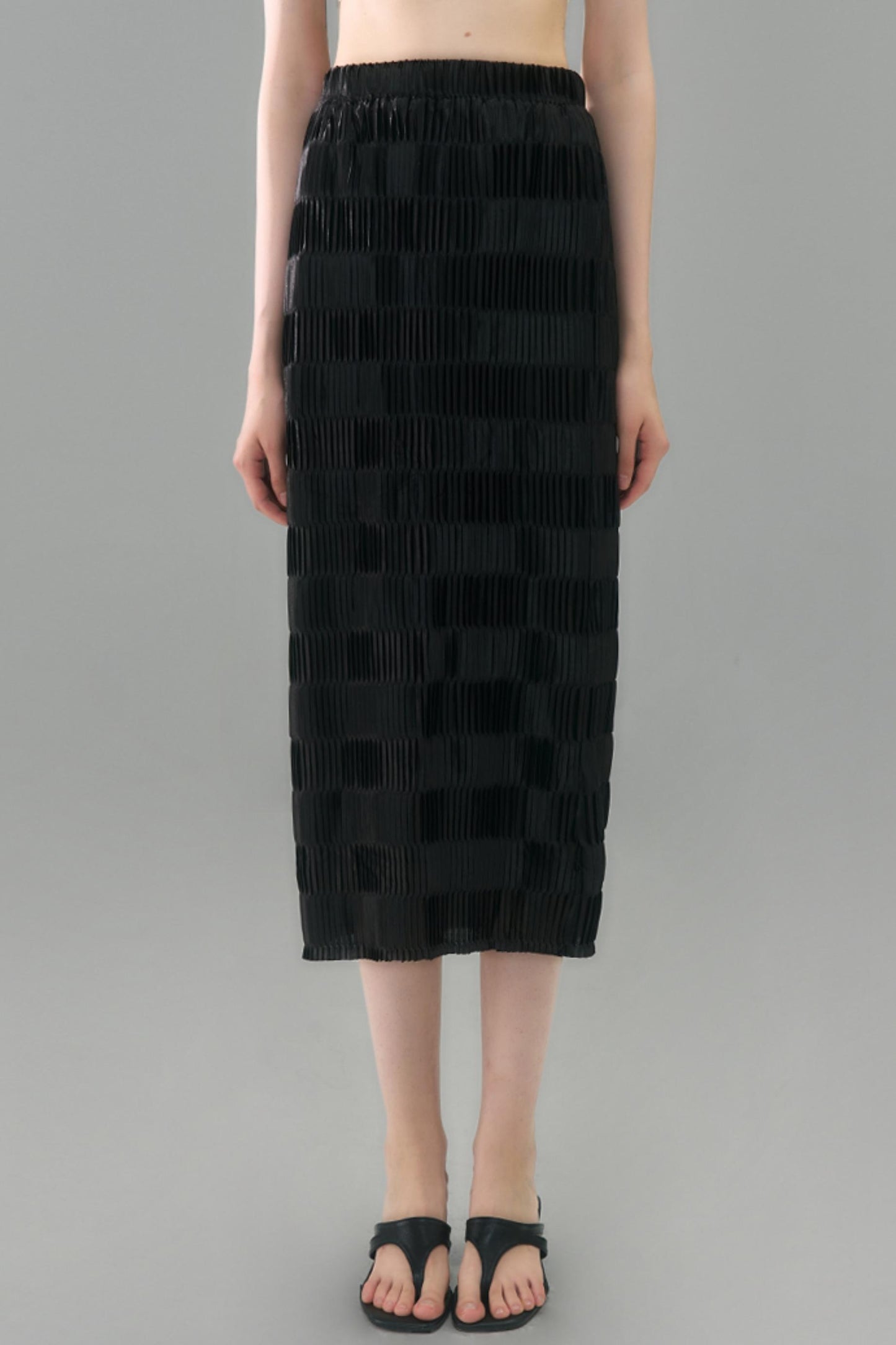 Mercerized Pleated Check Skirt