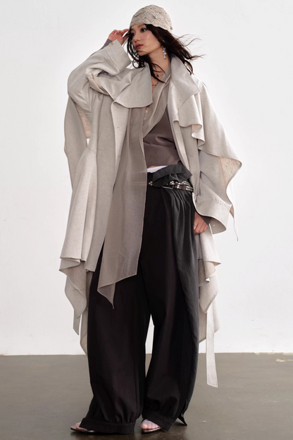 Naturleinen-Trenchcoat