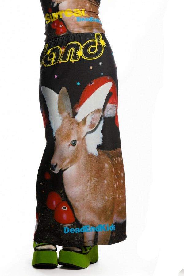 Reversible Print Stretch Casual Maxi Skirt