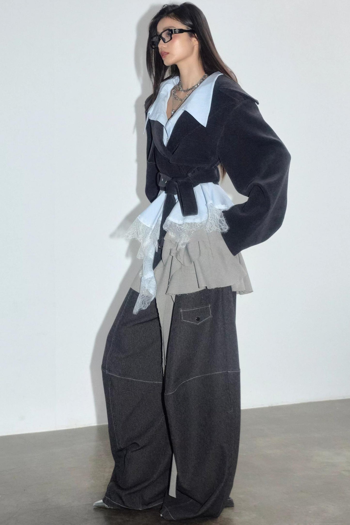 Vintage Lace Silhouette Short Top