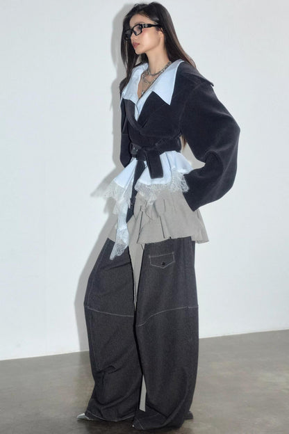 Vintage Lace Silhouette Short Top