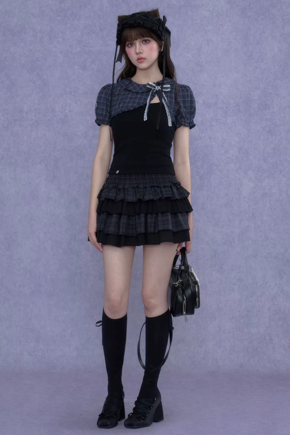 Two-Tone Puff Sleeve Top Set-Up