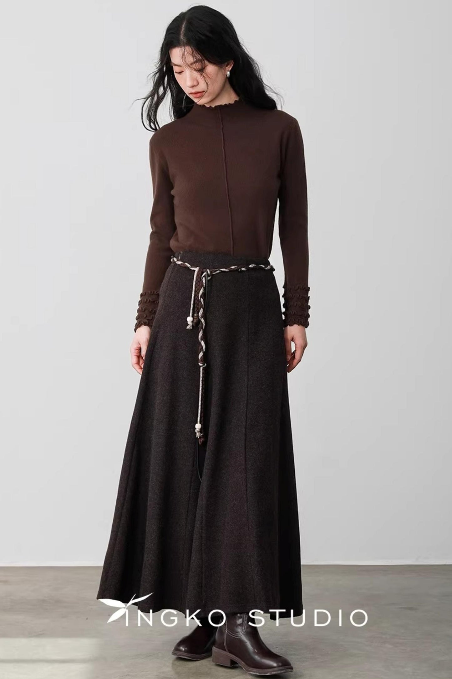 Warm Brown Braided Skirt