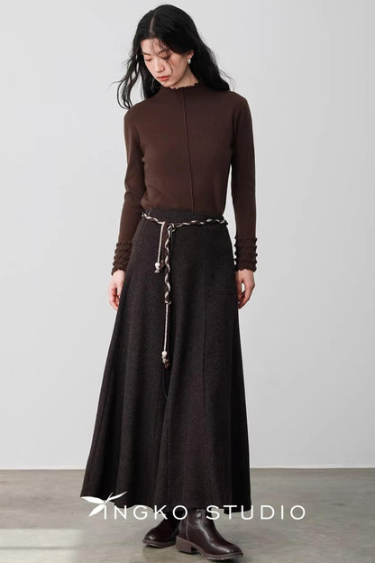 Warm Brown Braided Skirt