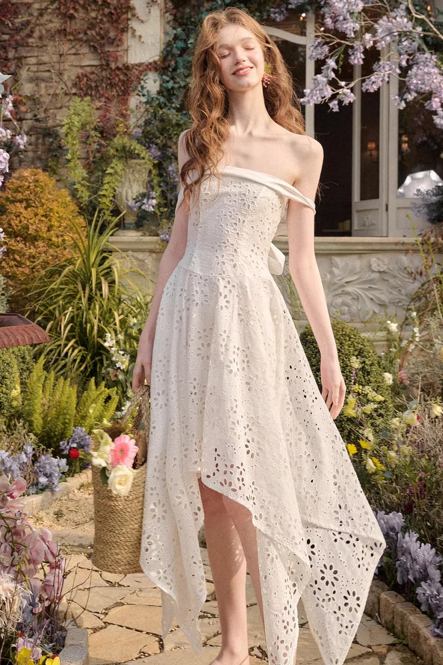 Milky Way Asymmetrical White Dress