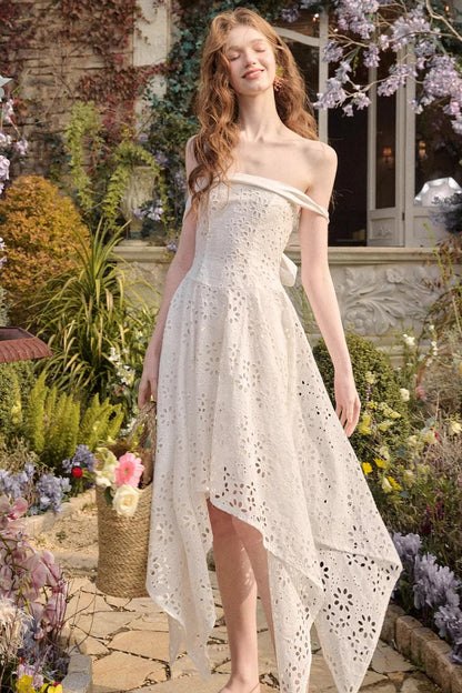 Milky Way Asymmetrical White Dress