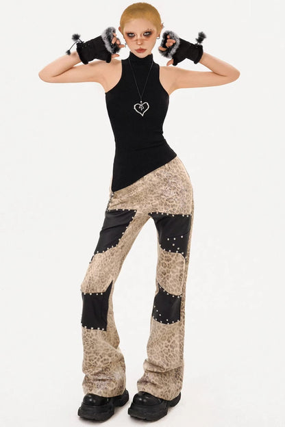 Retro Schwarze Ärmellose Weste