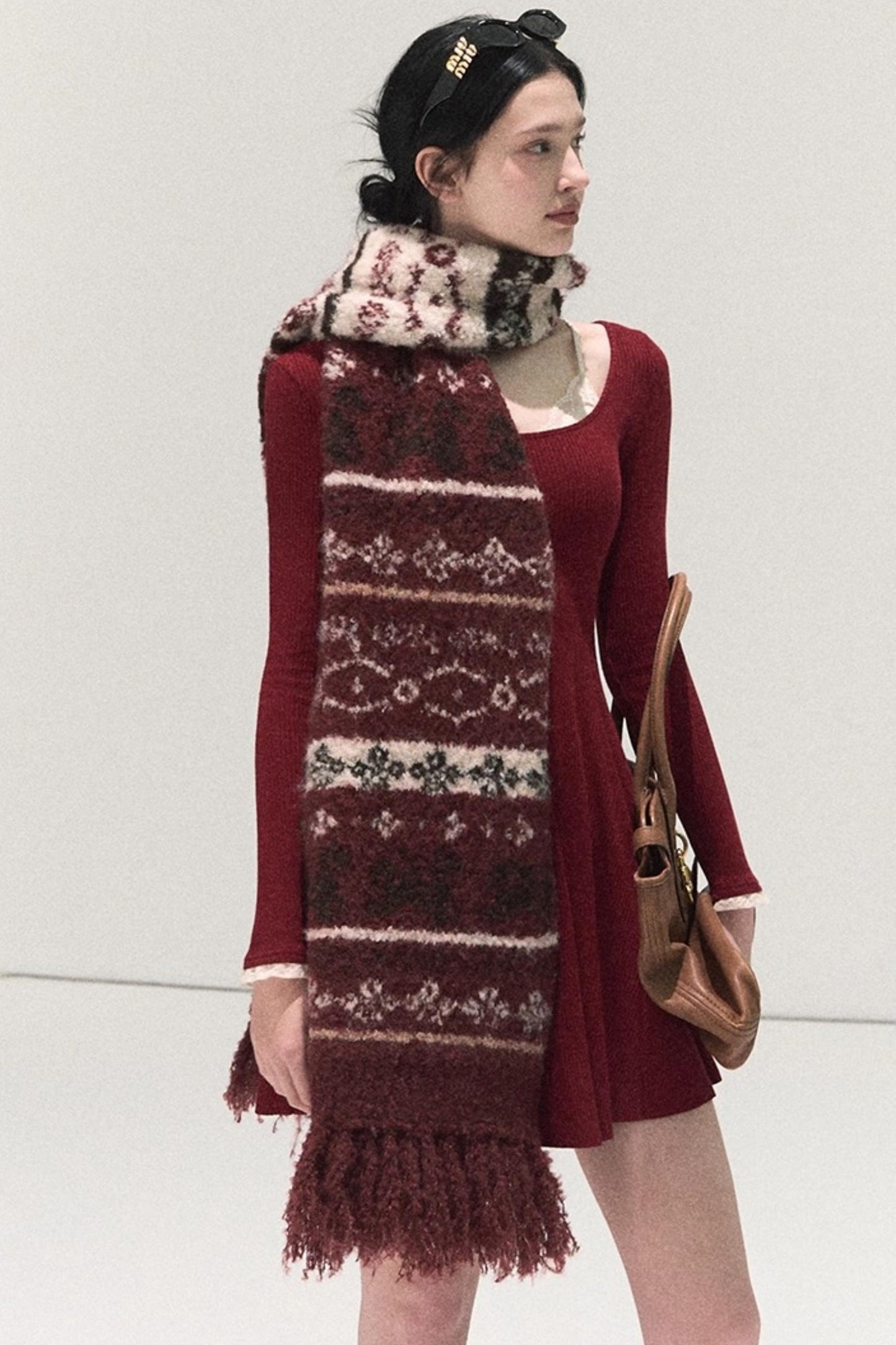 Handmade Wool Fair Isle Scarf