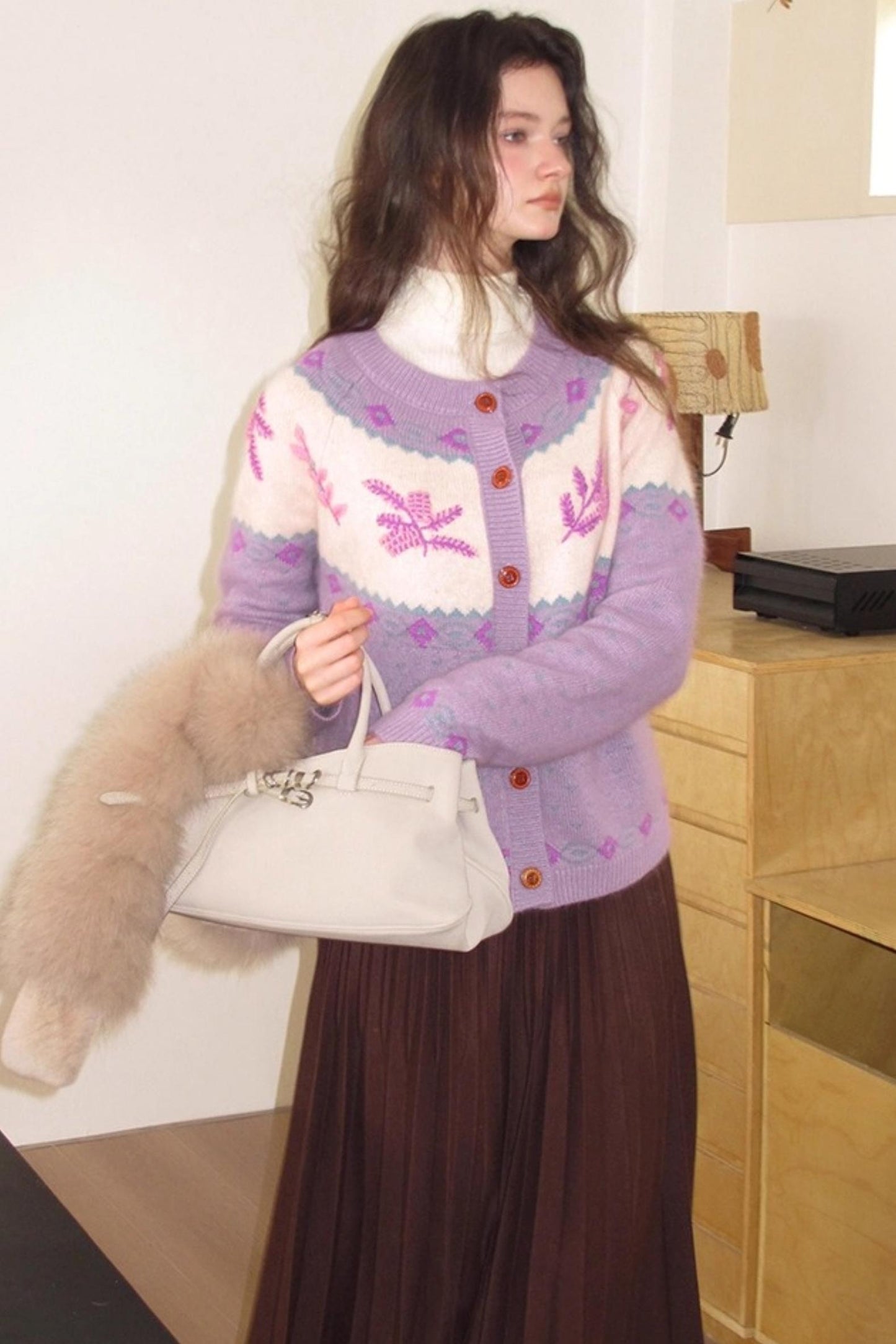 Cream Snow Vintage Cardigan