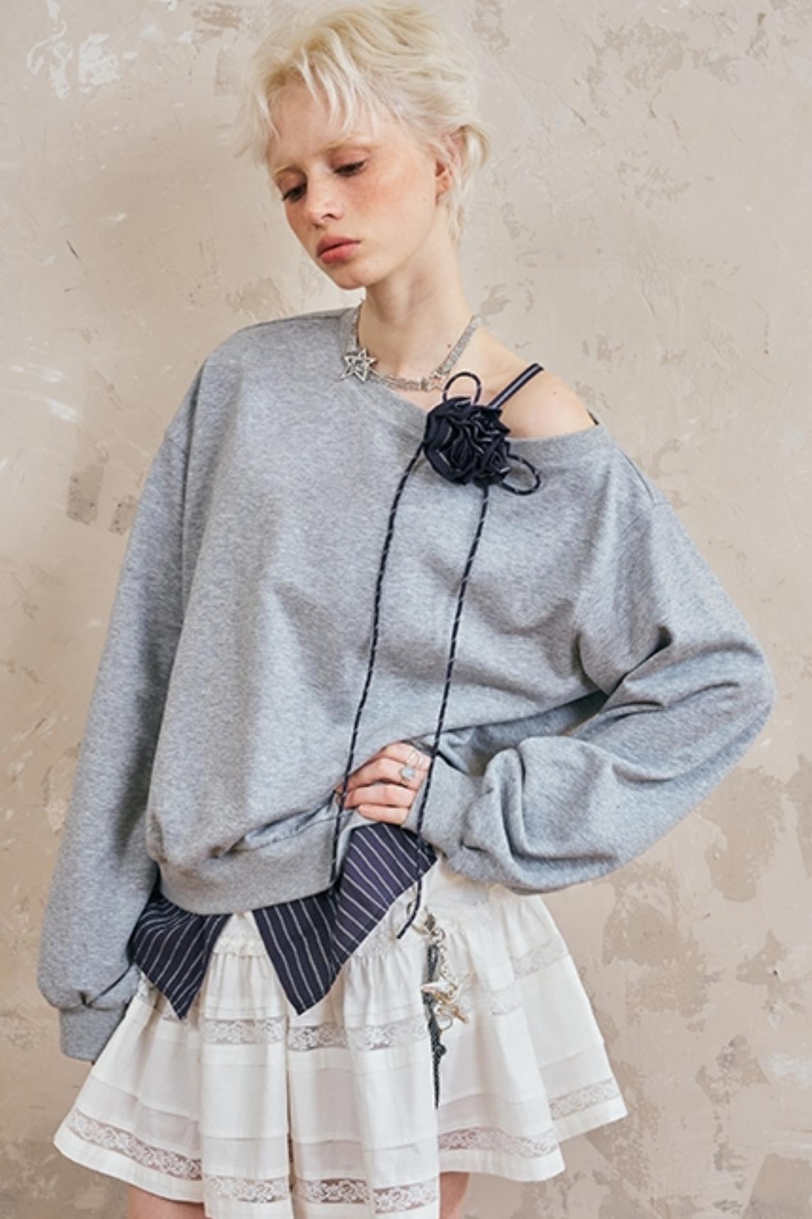 Lässiger Sweatshirt mit langen Ärmeln 