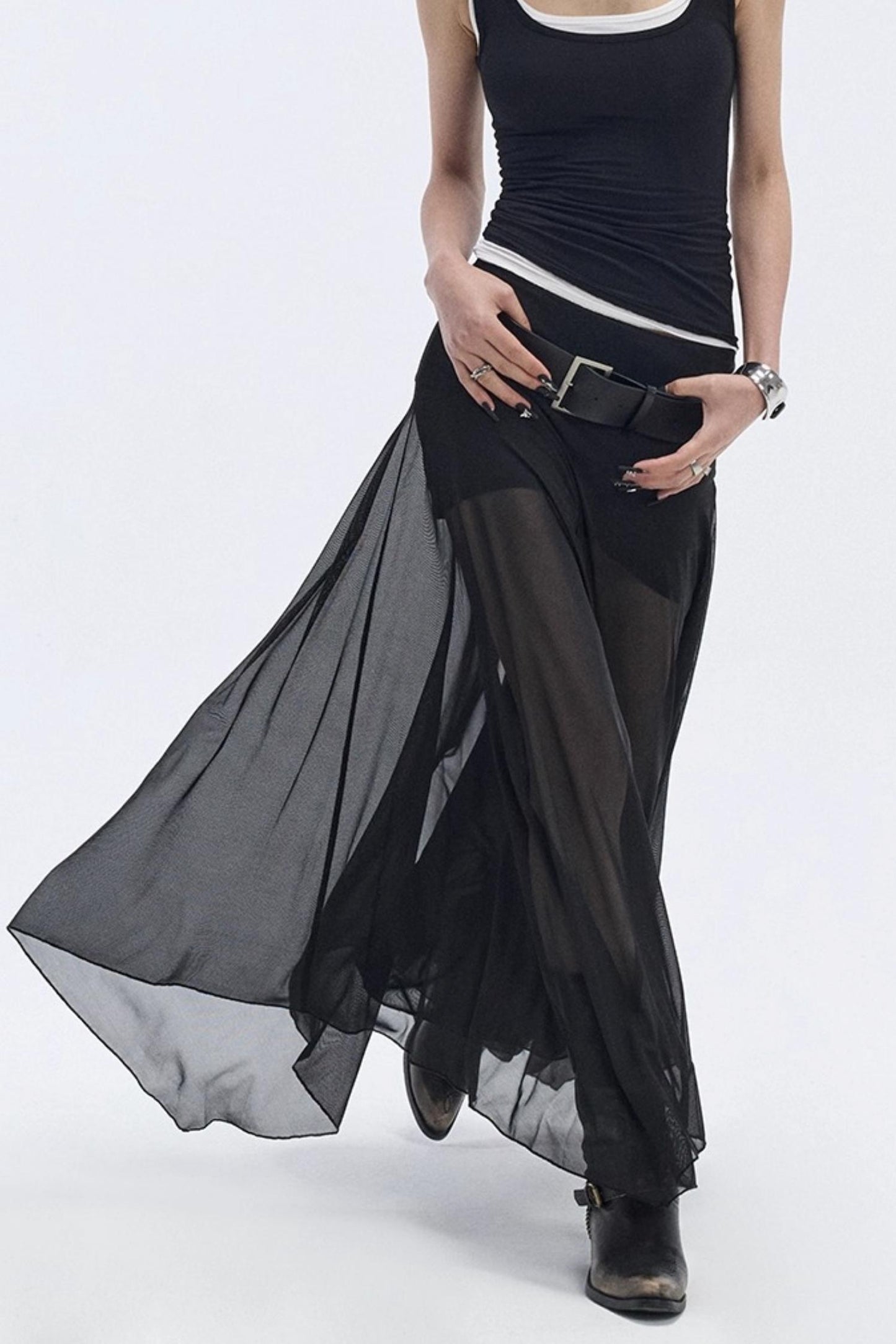 Breathing Black Summer Skirt