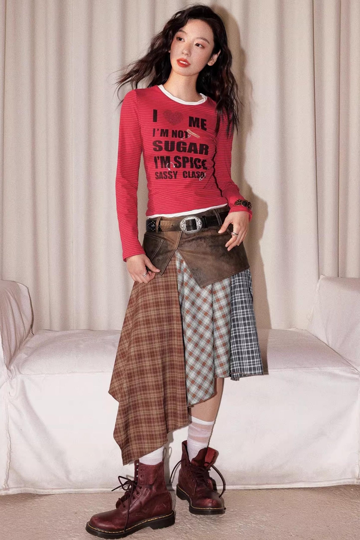 Slim Fit Long-Sleeve Striped Top