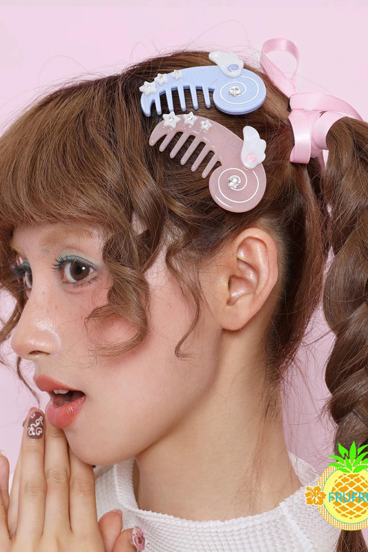 Pink Blue Comb Hair Clip
